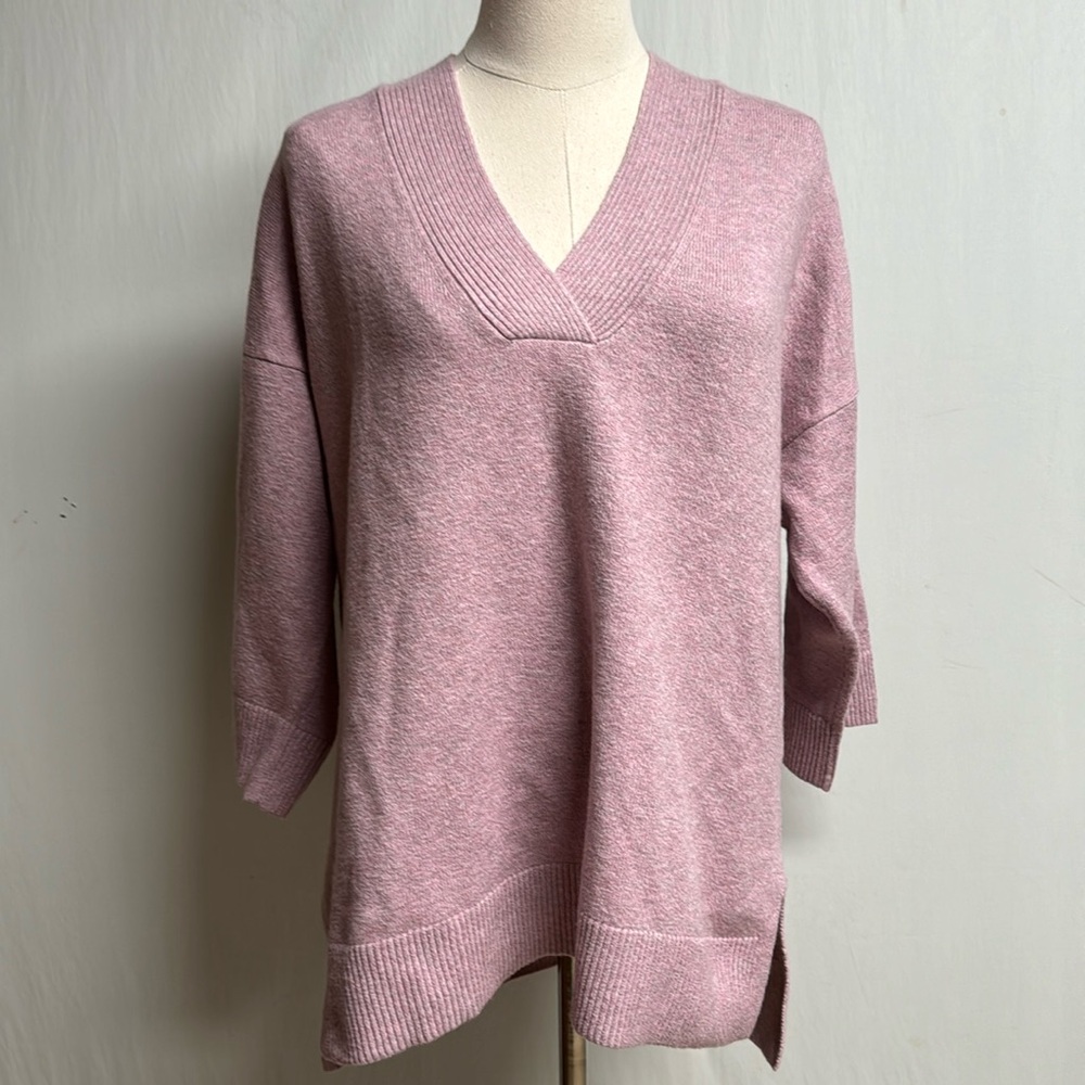 J.Jill Pink Lilac Heather‎ V-neck Sweater Size Small